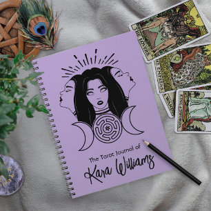 Caderno Espiral Deusa Tripla Hecate Black & Purple Wicca Tarot