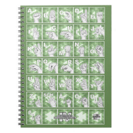 Caderno Espiral Deutsches Fingeralphabet 4 - grün /