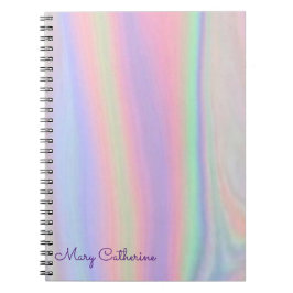 Caderno Espiral dever de casa holográfico rosa