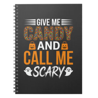 Caderno Espiral Dia das Bruxas Me Dê Doce e Me Chame de Assustador