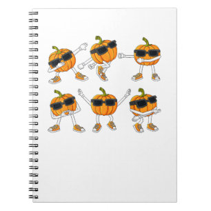 Caderno Espiral Dia de Ação de Graças Dançando Pumpkin Meninos Men