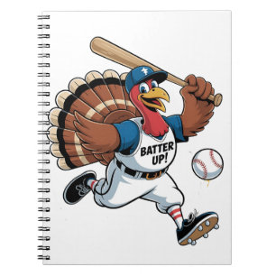 Caderno Espiral Dia de Ação de Graças Turco Batter Gobbler