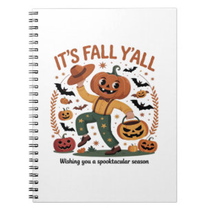 Caderno Espiral Dia de as Bruxas engraçado Autumn Cute It's Fall Y