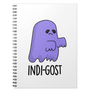 Caderno Espiral Dia de as Bruxas engraçado Indi-gost Indigo Ghost