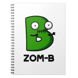 Caderno Espiral Dia de as Bruxas engraçado Zombie Alphabet Pun Zom