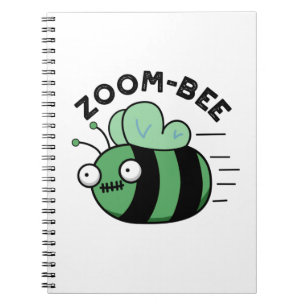 Caderno Espiral Dia de as Bruxas engraçado Zombie Bee Pun