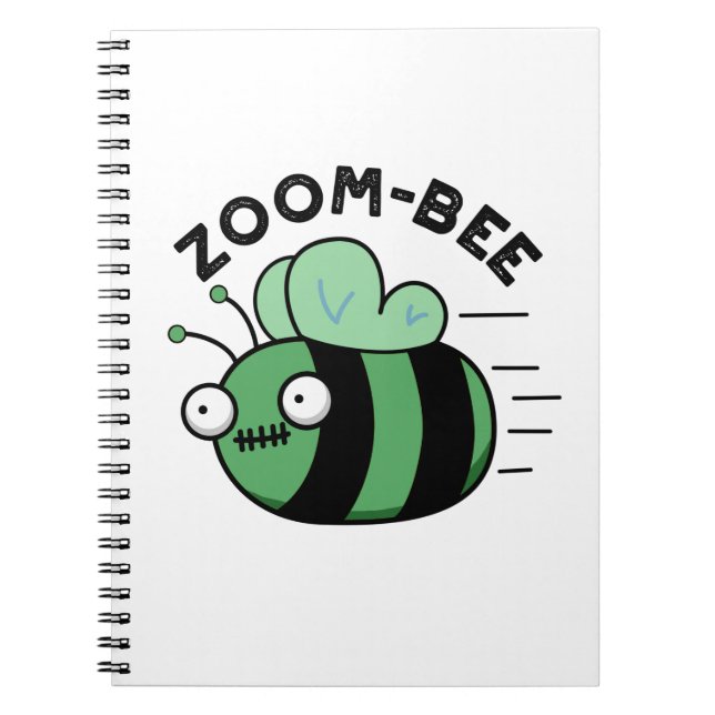Caderno Espiral Dia de as Bruxas engraçado Zombie Bee Pun (Frente)