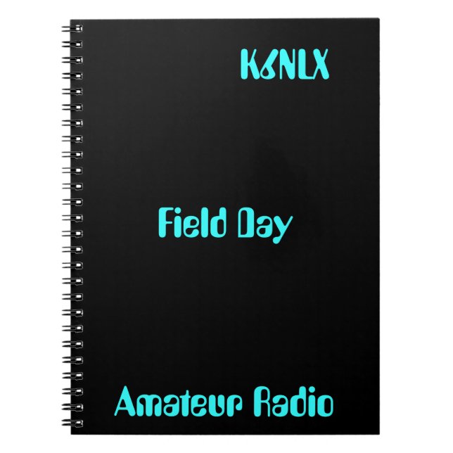 Caderno Espiral Dia de Campo de Sinal de Chamada Rádio Amador (Frente)