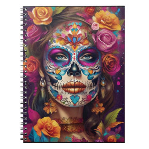 Caderno Espiral Dia de los Muertos Sugar Skull Beauty