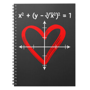 Caderno Espiral Dia de os namorados Ama Matemático Equação de M