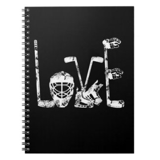 Caderno Espiral Dia de os namorados De Hóquei No Gelo Adorando Gar