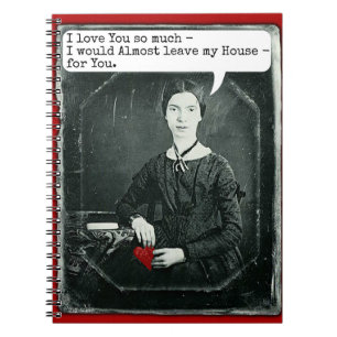 Caderno Espiral Dia de os namorados Engraçado Emily Dickinson