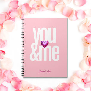 Caderno Espiral Dia de os namorados Rosa Personalizado