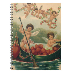 Caderno Espiral Dia de os namorados Vitoriano Vintage, Cherubs no 