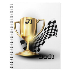 Caderno Espiral Dia de os pais de Pai N.º 1 do Troféu Dourado