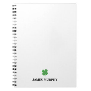 Caderno Espiral Dia de São Patrício de Shamrock Personalizado