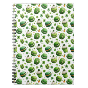 Caderno Espiral Dia de São Patrício Macaron de Aquarela & Trevo