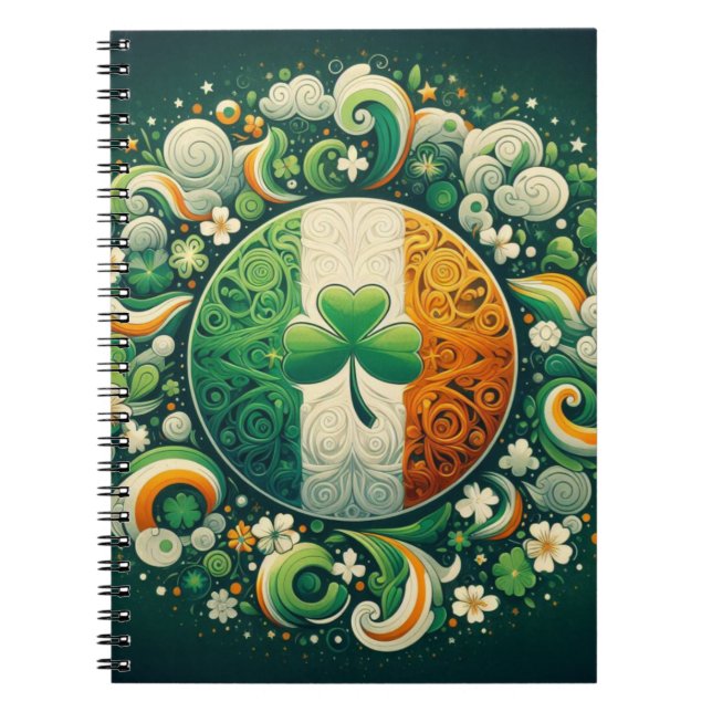 Caderno Espiral Dia de São Patrick/Irlanda/Irlandês (Frente)
