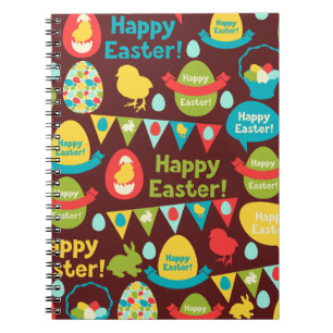Caderno Espiral Dia do felz pascoa - Coelhinho E Páscoa De Ovos