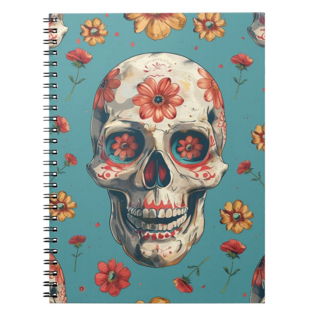 Caderno Espiral Dia do templo morto design (Frente)