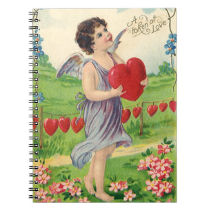 Caderno Espiral Dia dos Namorados Vintage, Anjo Vitoriano com Cora