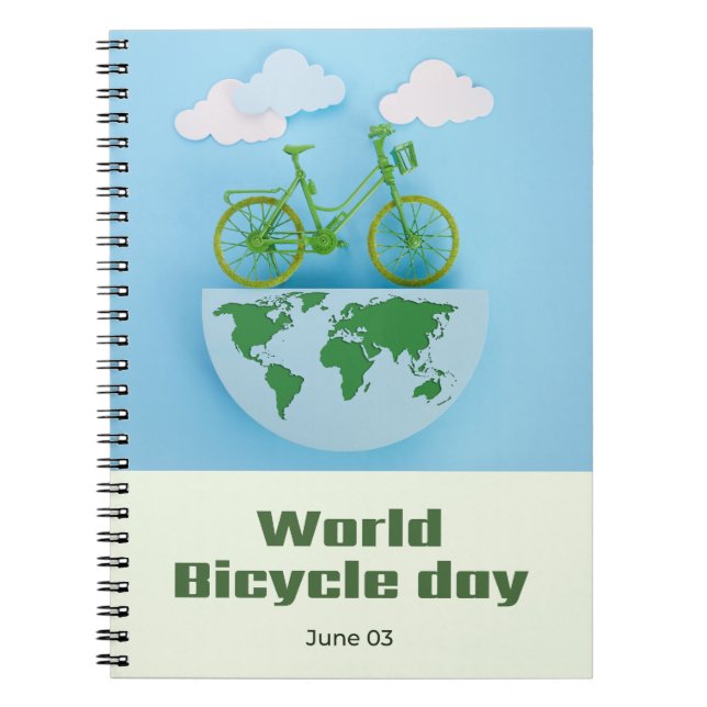 Caderno Espiral Dia Mundial da Bicicleta (Frente)