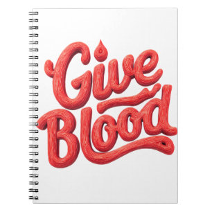 Caderno Espiral Dia Mundial do Dador de Sangue - Texto de Dádiva d