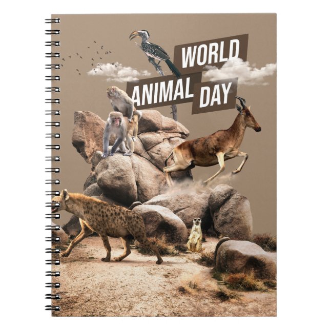 Caderno Espiral Dia Mundial dos Animais (Frente)