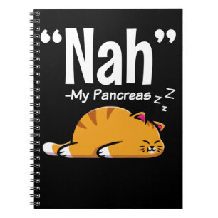 Caderno Espiral Diabetes T1D, Pancreias Engraçadas por Gatos Pregu