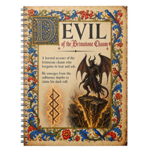 Caderno Espiral Diabo, Arte do Bestiário Medieval