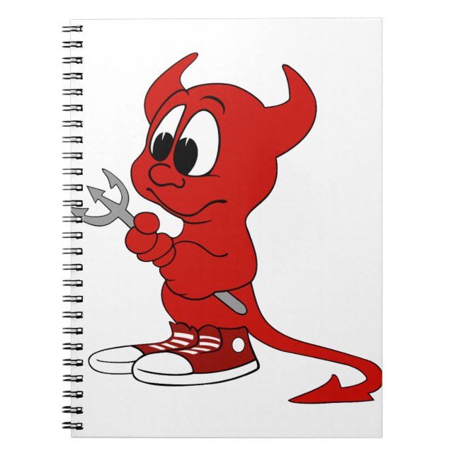 Caderno Espiral Diabo Red Demon Cartoon Satã Mau Inferno (Frente)