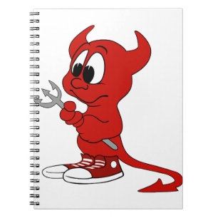 Caderno Espiral Diabo Red Demon Cartoon Satã Mau Inferno Heat