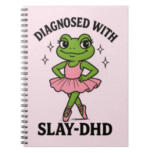 Caderno Espiral Diagnosticado Slay-DHD Sapo Bailarina TDAH