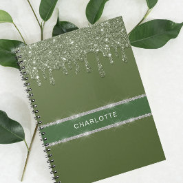 Caderno Espiral Diamante de Espuma Verde de Sage Moderna