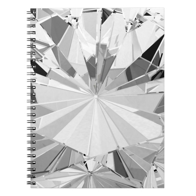 Caderno Espiral Diamante Realista: Fechamento de Textura 3D (Frente)