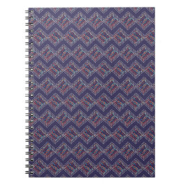 Caderno Espiral Diamantes Costurados em Índigo