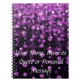 Caderno Espiral Diamantes roxos do brilho
