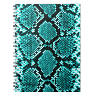 Caderno Espiral Diamond Rattlesnake Cobra Skin aqua