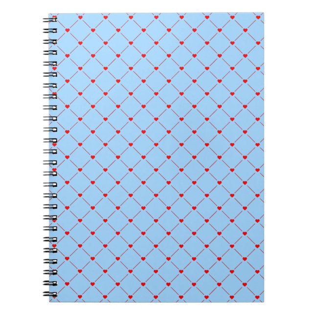 Caderno Espiral Diamond Shaped Red Heart & Line Art (Frente)
