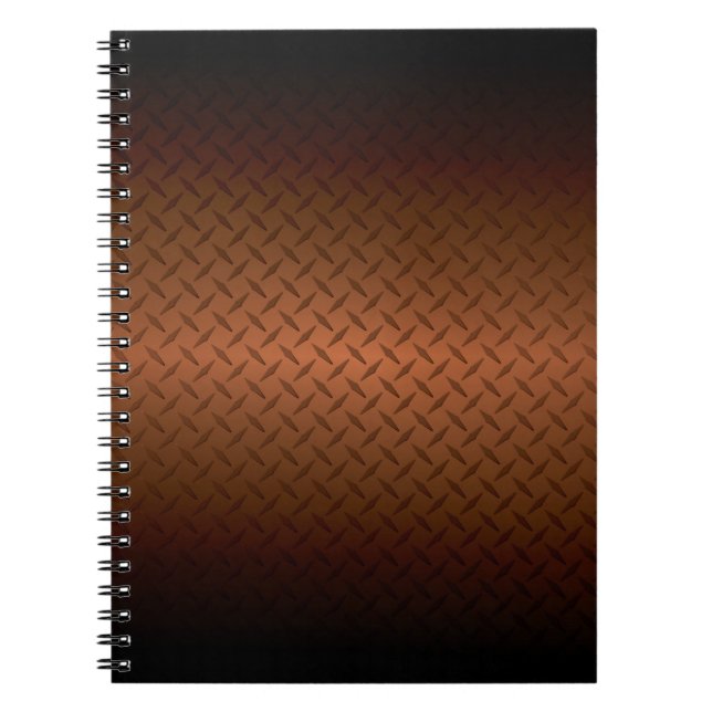 Caderno Espiral Diamondplate Look Pattern Black to Copper Fade (Pa (Frente)