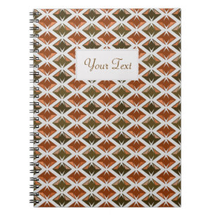 Caderno Espiral DIAMONDS vermelho com rótulo de texto