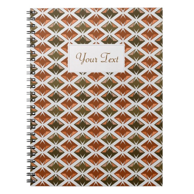 Caderno Espiral DIAMONDS vermelho com rótulo de texto (Frente)