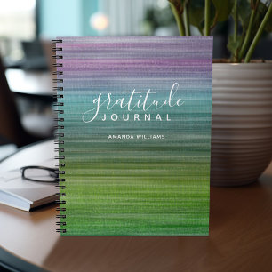 Caderno Espiral Diário abstrato moderno e nome da gratitude do