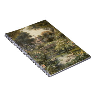 Caderno Espiral Diário Acadêmico Cisne do Jardim Inglês Vintage