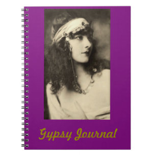 Caderno Espiral Diário aciganado com beleza do vintage no roxo