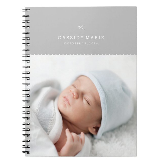 Caderno Espiral Diário arco e escalas - Cinza (Frente)