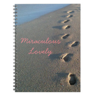 Caderno Espiral Diário bonito miraculoso - pegadas