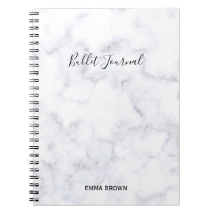 Caderno Espiral Diário com impressão de mármore elegante e mode