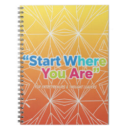 Caderno Espiral Diário Comece Onde Você Está para Empreendedores