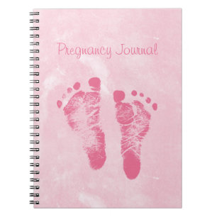 Caderno Espiral Diário cor-de-rosa feminino bonito da gravidez da
